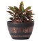 Brown Rustic Half Barrel Planter Bowl Large Medium Small Plastic Weather Resistant